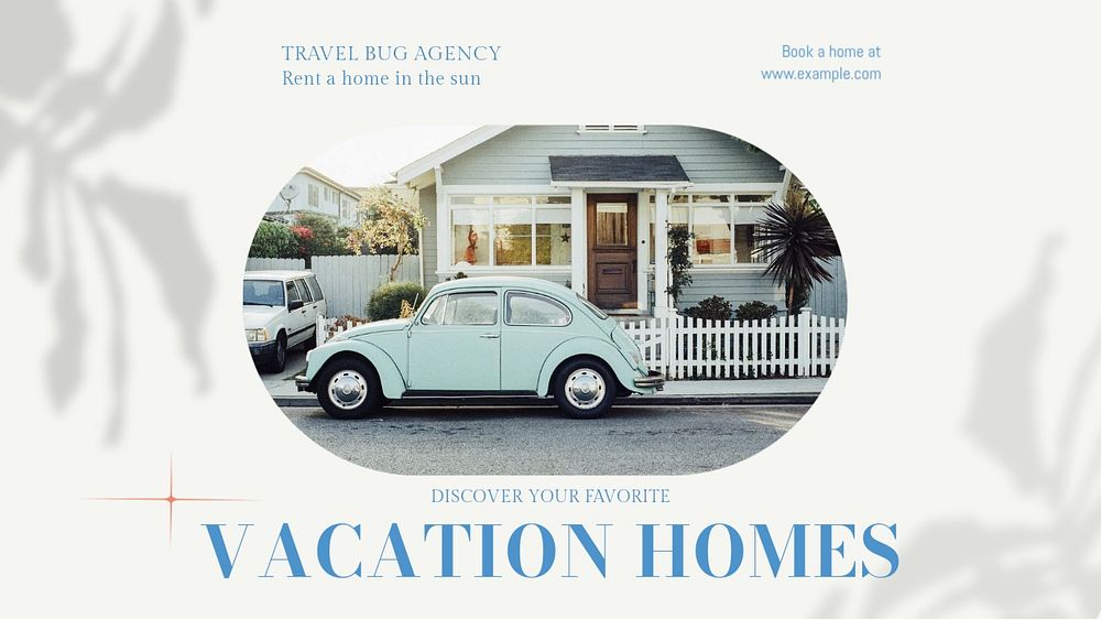 Vacation homes blog banner template, editable design