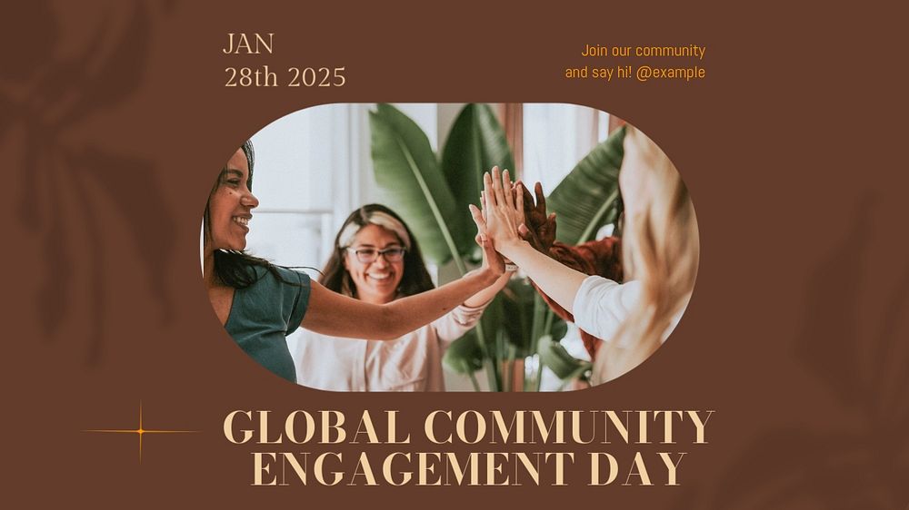 Global community engagement blog banner template, editable design