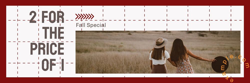 Fall special email header template, editable text & design