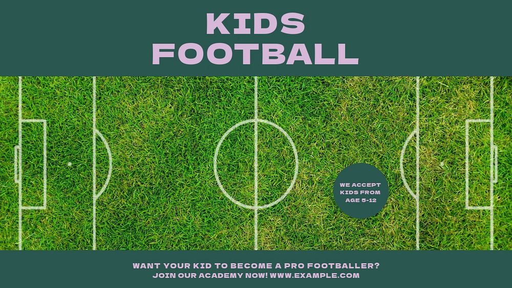 Kids football blog banner template, editable text & design