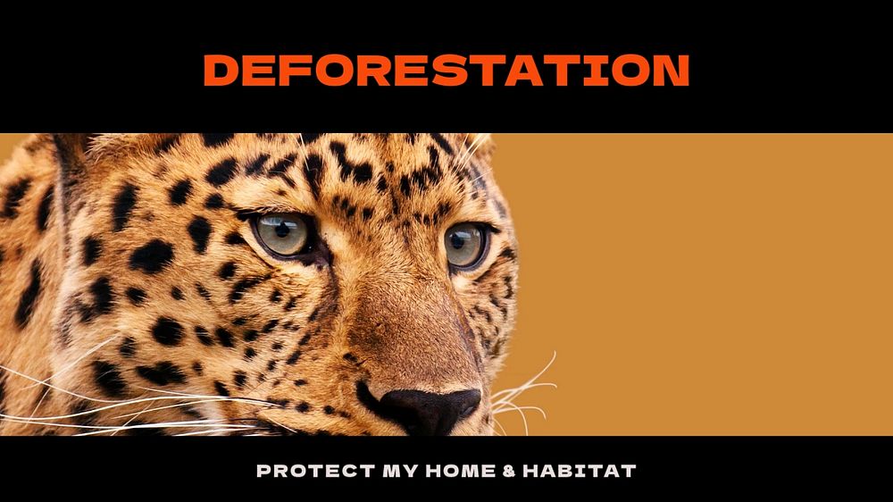 Stop deforestation blog banner template, editable text & design