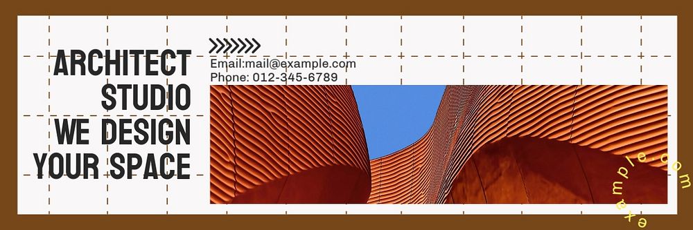 Architect studio email header template, editable text & design