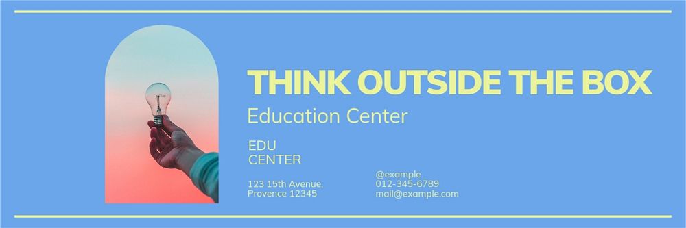 Education center email header template, editable text & design