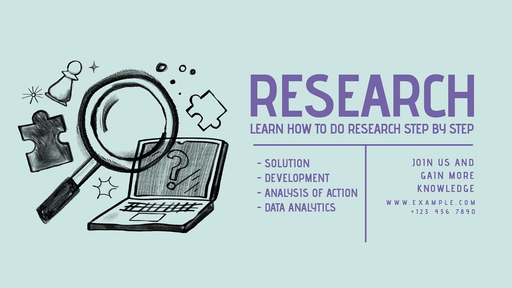 Research blog banner template, editable text & design