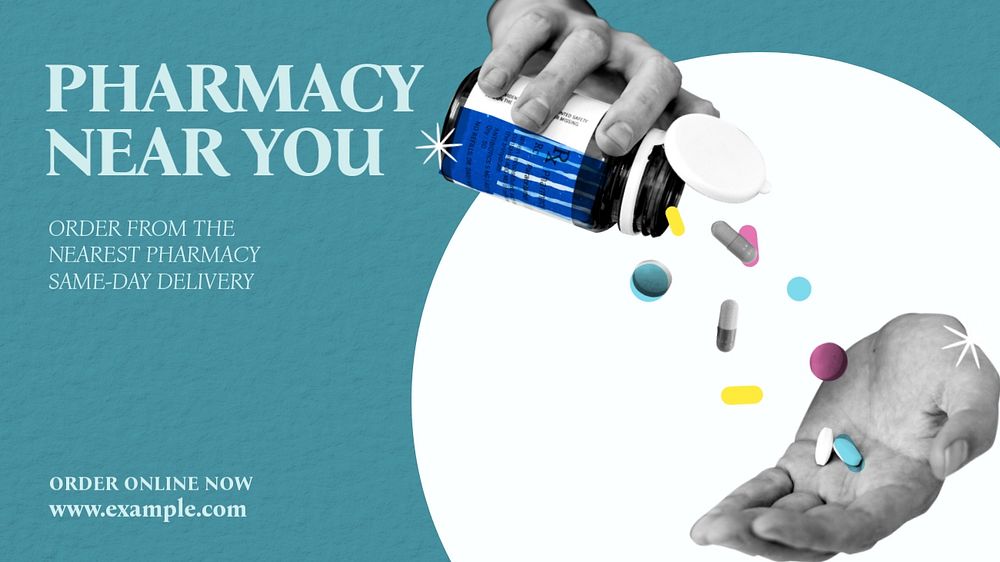 Pharmacy near you blog banner template, editable design & text