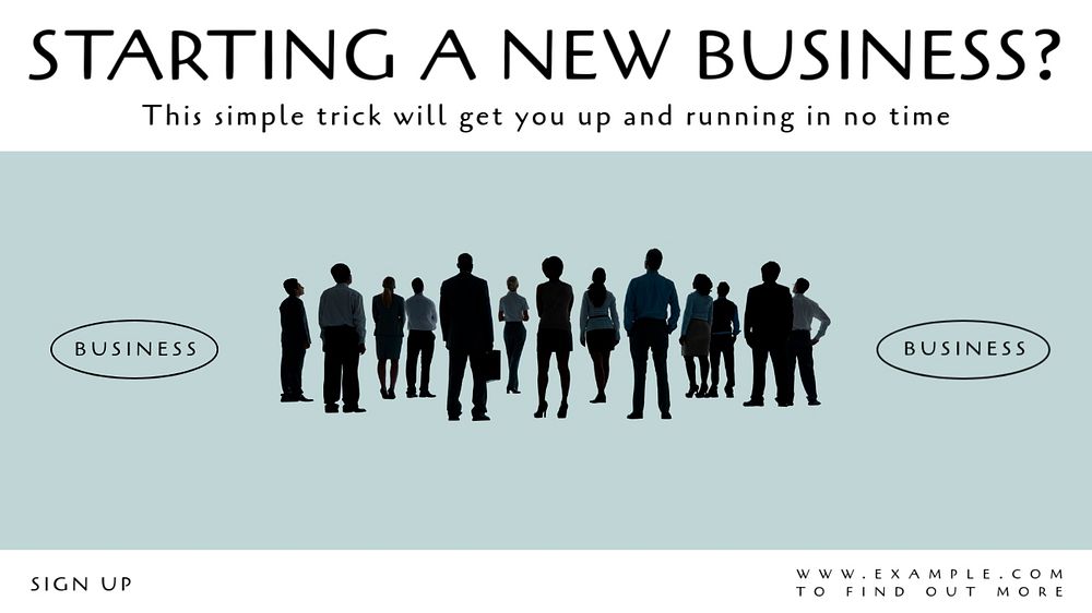 Business tips blog banner template, editable text & design