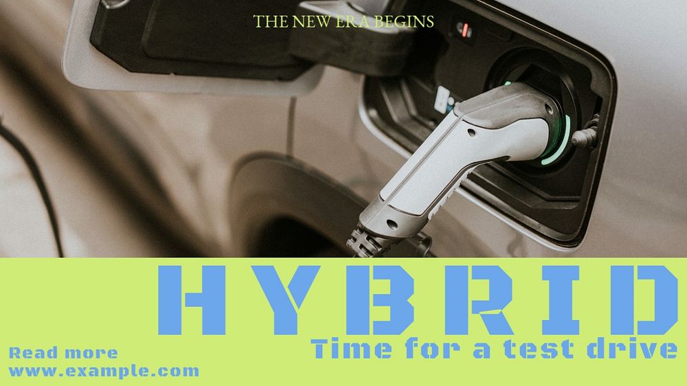 Hybrid car blog banner template, editable text & design