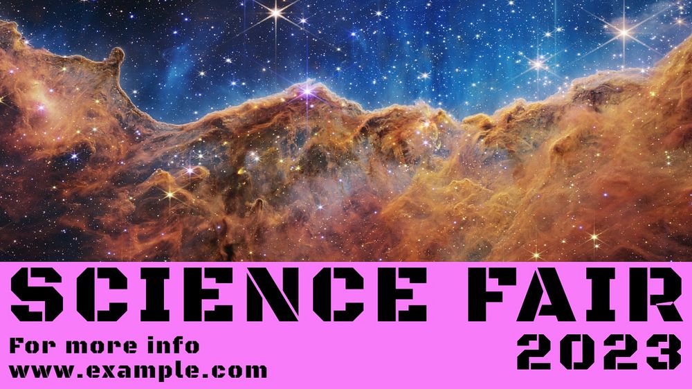 Science fair blog banner template, editable text & design