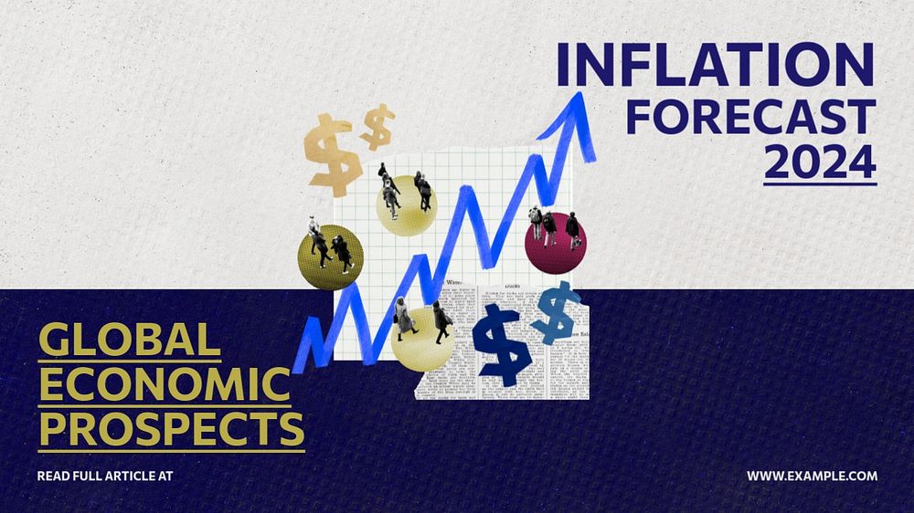 Inflation forecast blog banner template, editable text & design