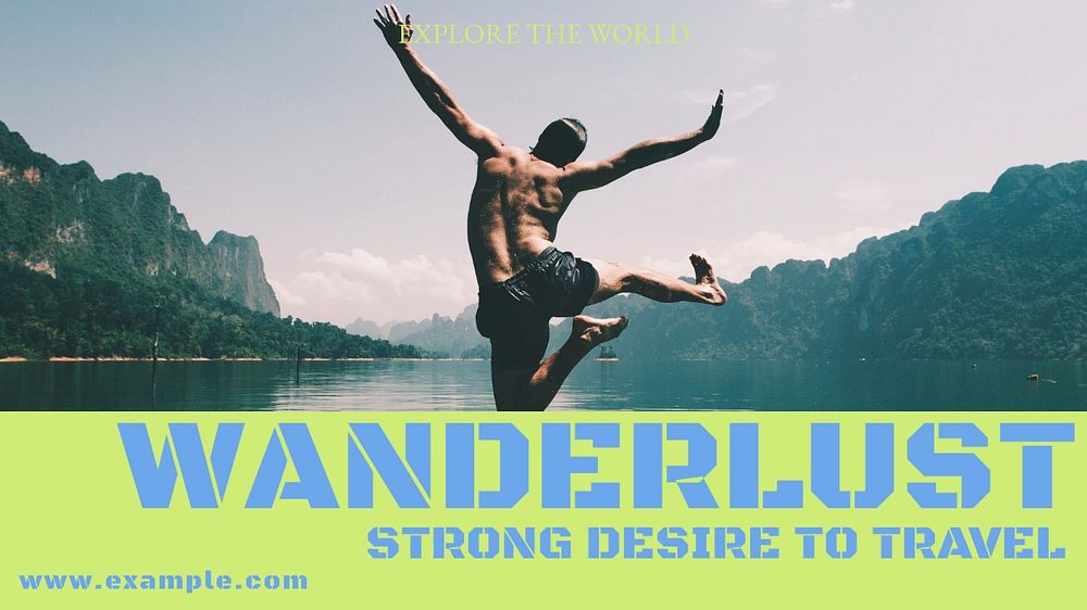 Wanderlust blog banner template, editable text & design