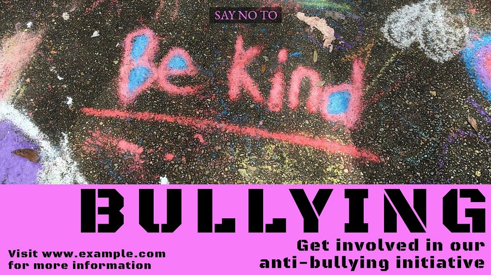 Anti-bullying blog banner template, editable text & design