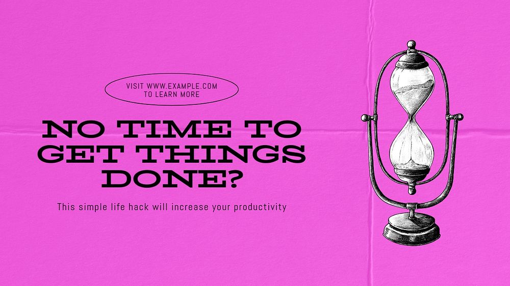 Productivity blog life hack blog banner template, editable text & design