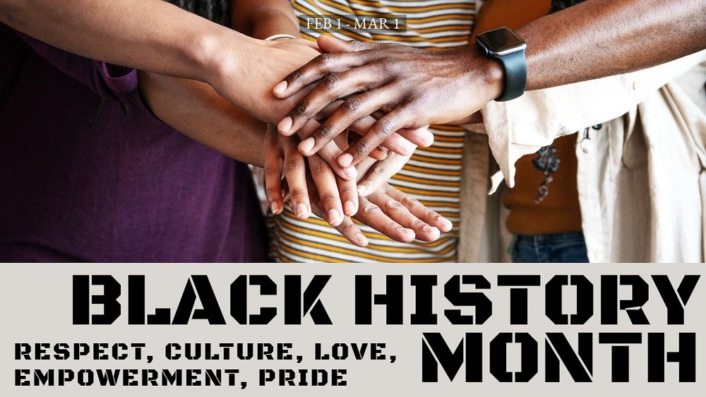 Black history month blog banner template, editable text & design