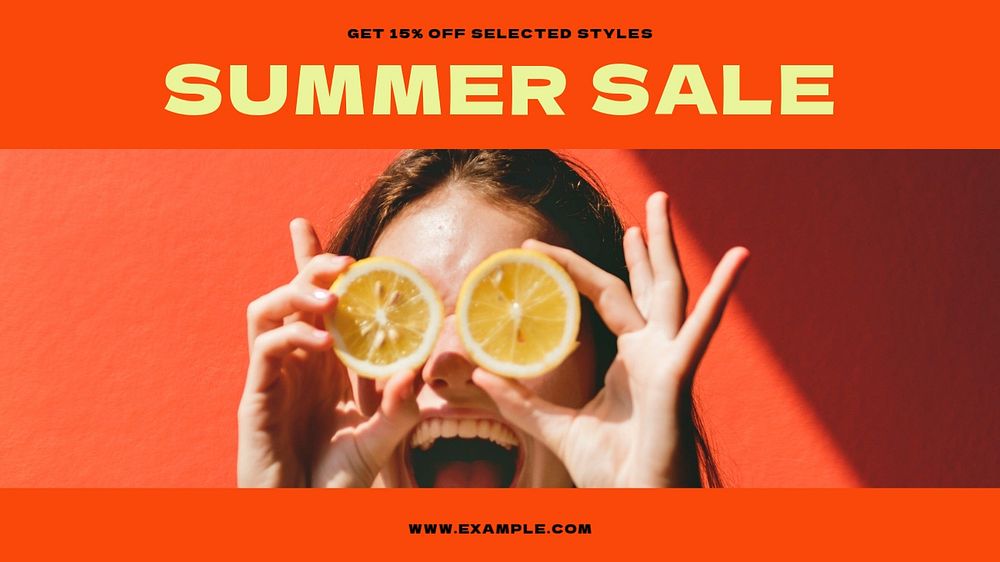 Summer sale blog banner template, editable text & design