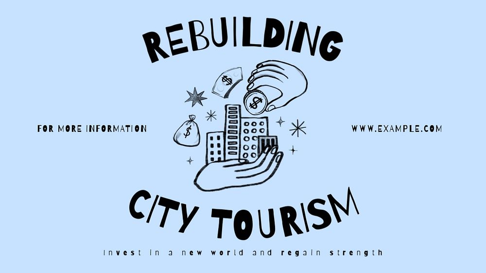 City tourism blog banner template, editable text & design