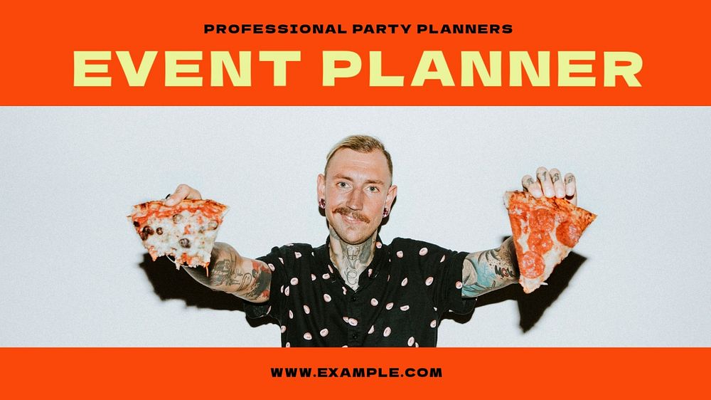 Event planner blog banner template, editable text & design