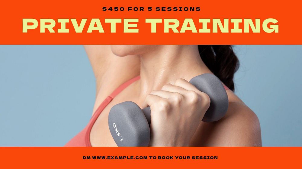 Private training blog banner template, editable text & design