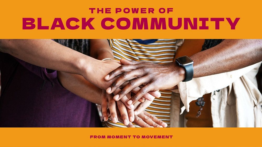 Black community movement blog banner template, editable text & design