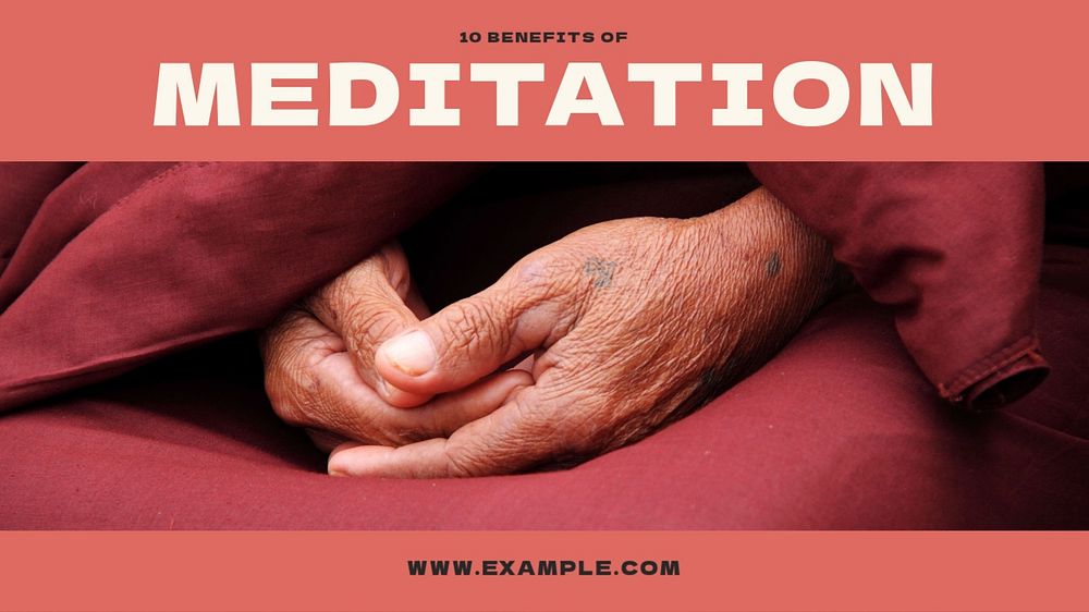 Meditation benefits blog banner template, editable text & design