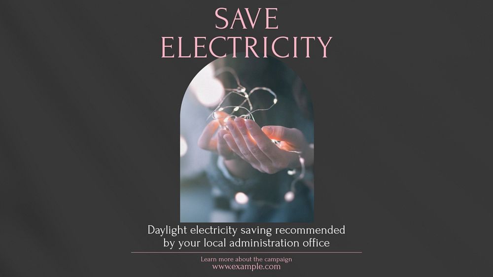 Save electricity blog banner template, editable design