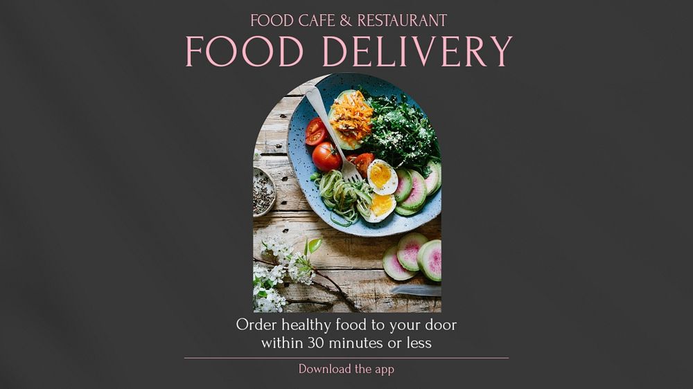 Food delivery blog banner template, editable design