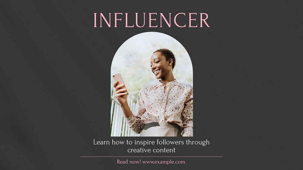 Influencer blog banner template, editable design