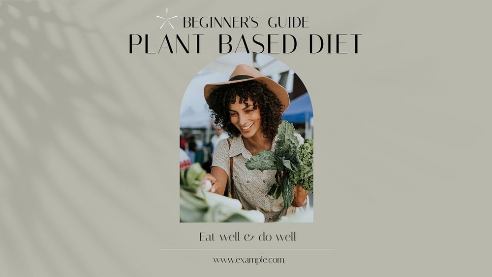 Plant based diet blog banner template, editable design