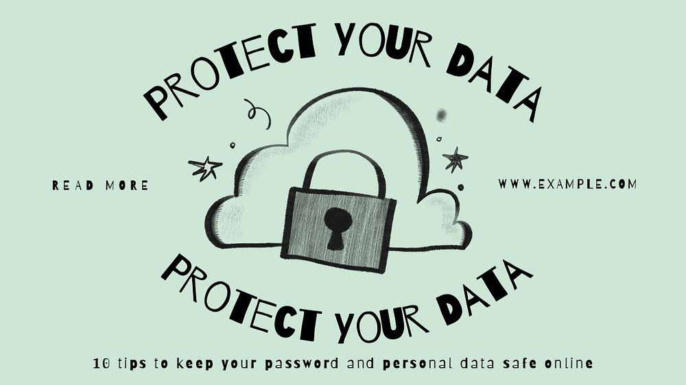 Data protection blog banner template, editable text & design