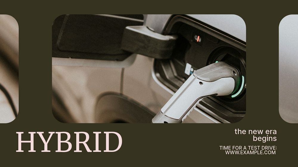 Hybrid car blog banner template, editable text & design