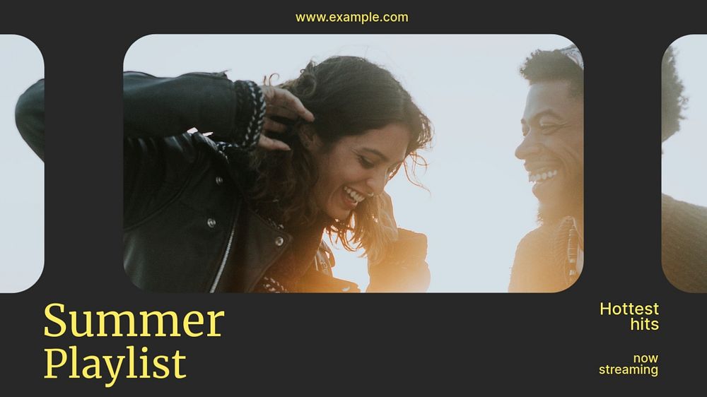 Summer playlist blog banner template, editable text & design