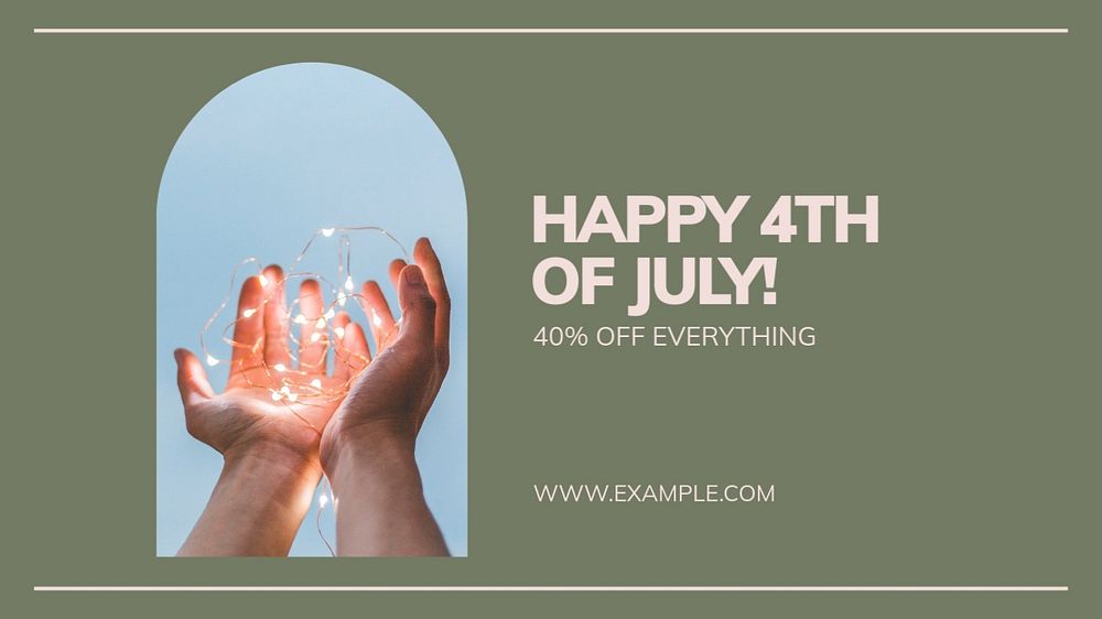 4th of July sale blog banner template, editable text & design