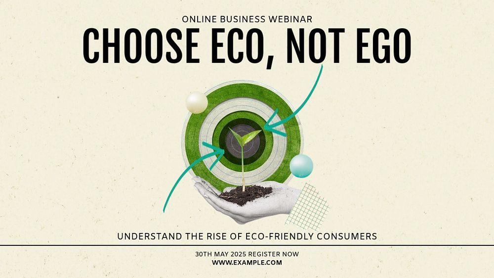 Eco business webinar blog banner template, editable text & design