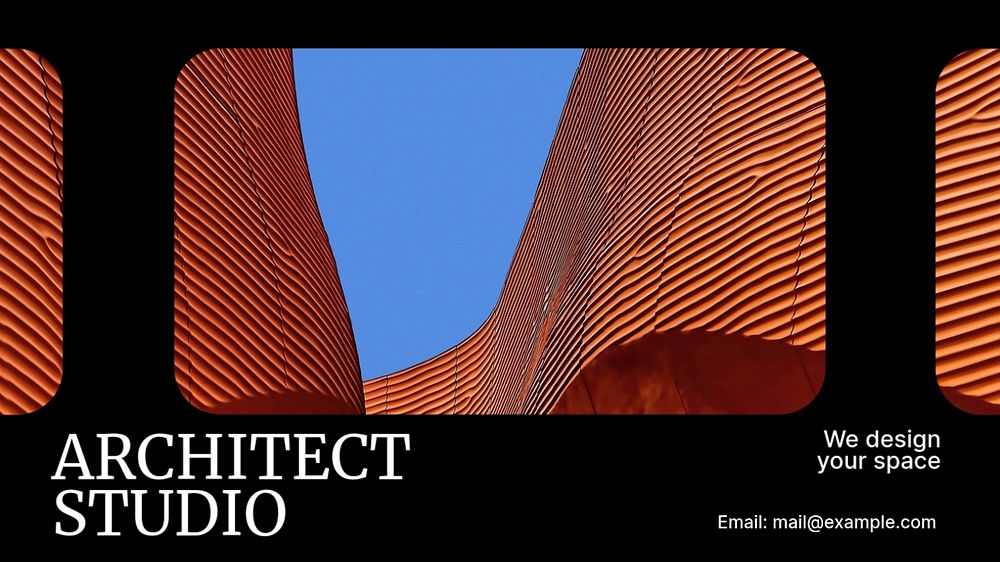 Architect studio blog banner template, editable text & design