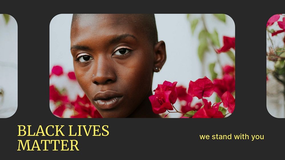 Black lives matter blog banner template, editable text & design