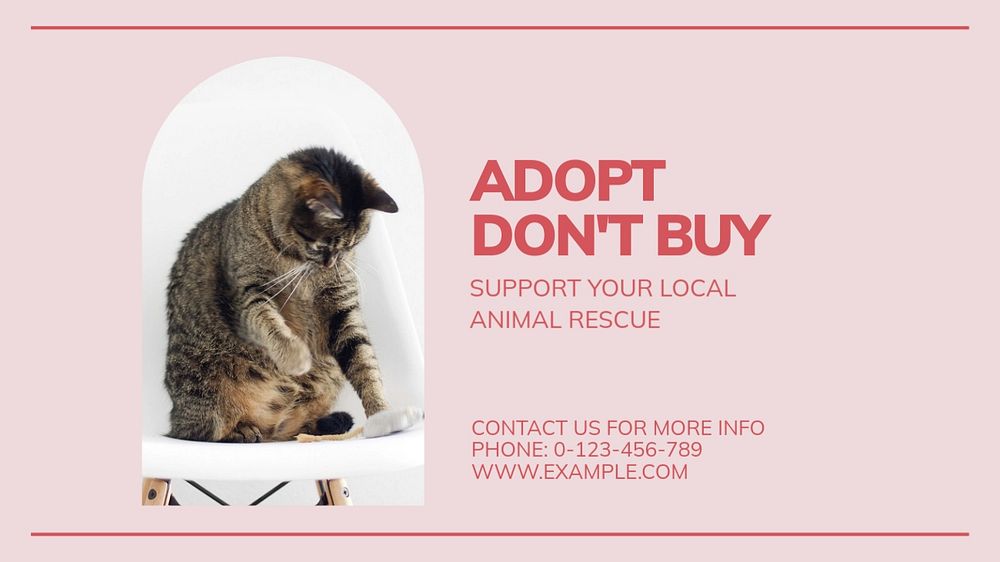 Pet adoption blog banner template, editable text & design