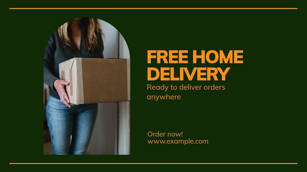 Free delivery blog banner template, editable text & design