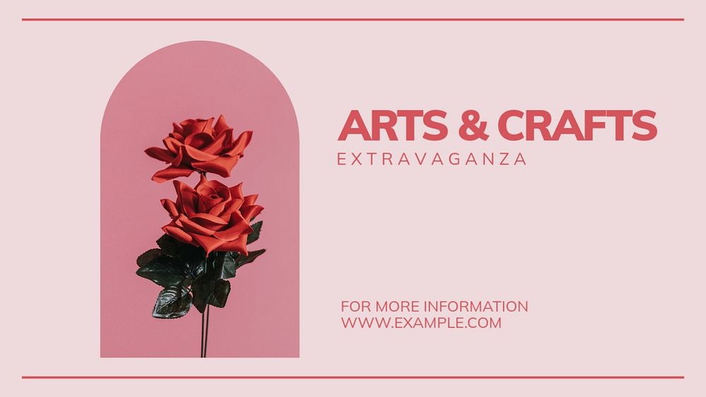 Arts & crafts event blog banner template, editable text & design