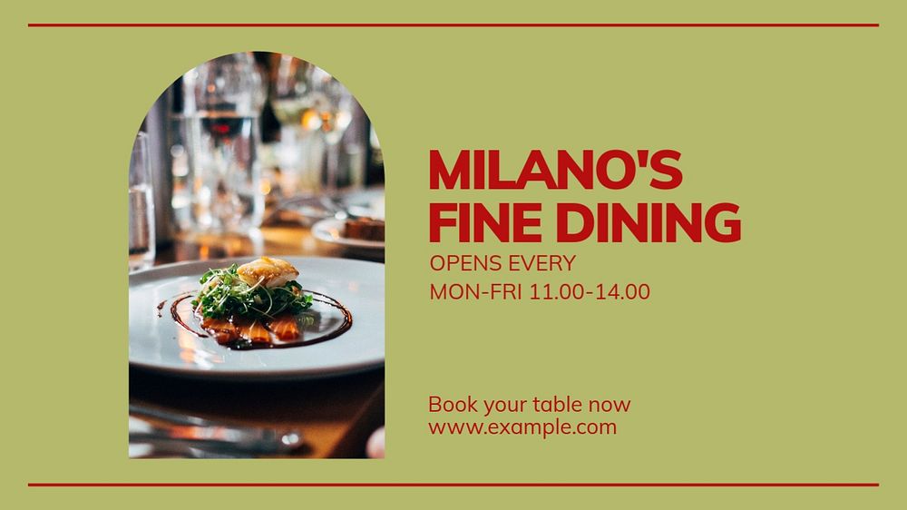 Fine dining blog banner template, editable text & design