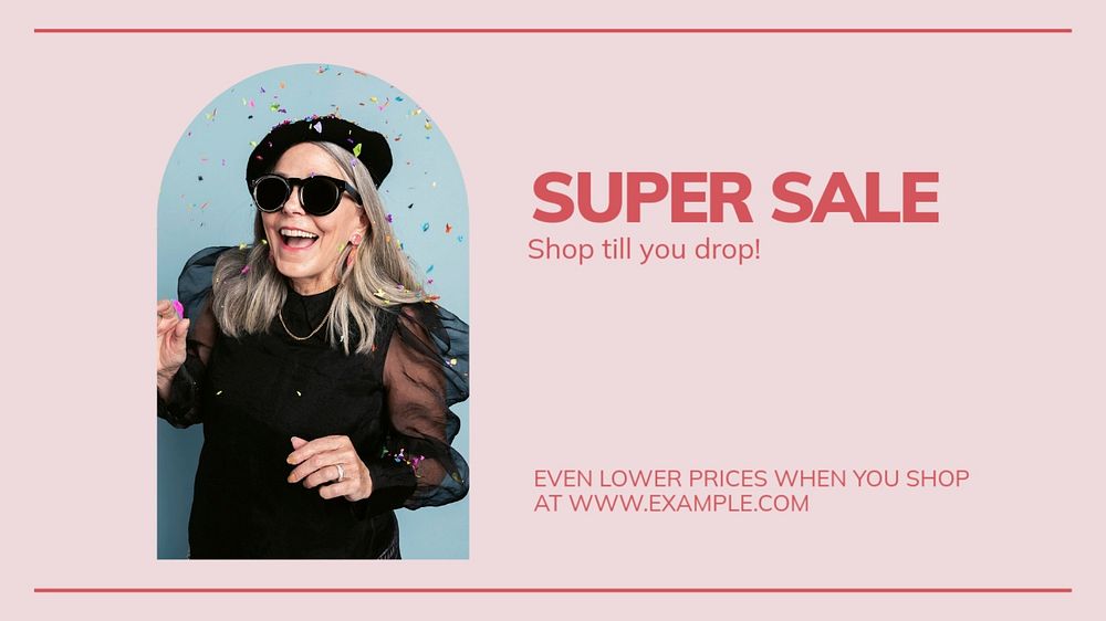 Super sale blog banner template, editable text & design