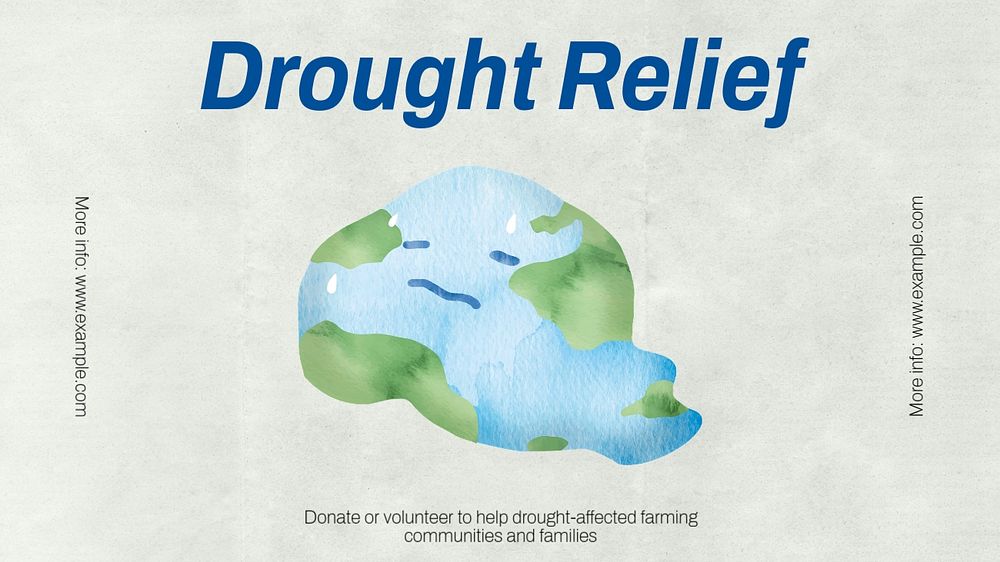 Drought relief blog banner template, editable text & design