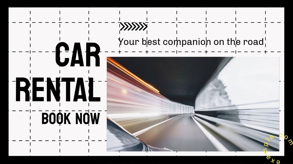 Car rental blog banner template, editable text & design