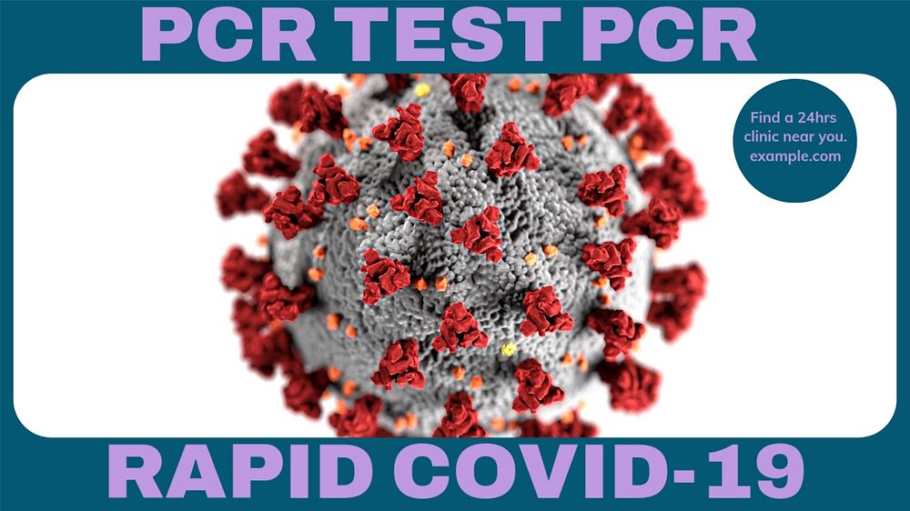 PCR test blog banner template, editable text & design