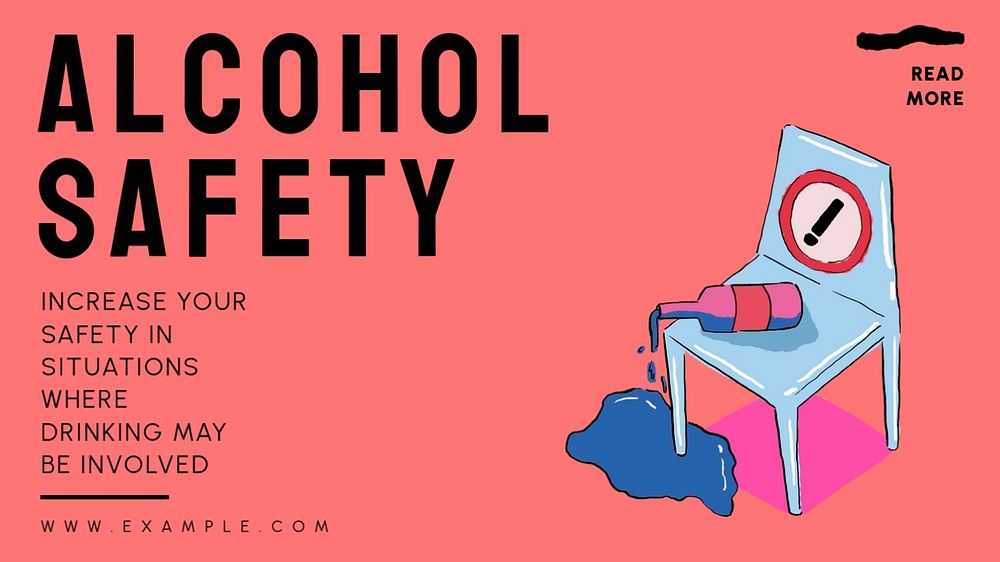 Alcohol safety blog banner template, editable text & design