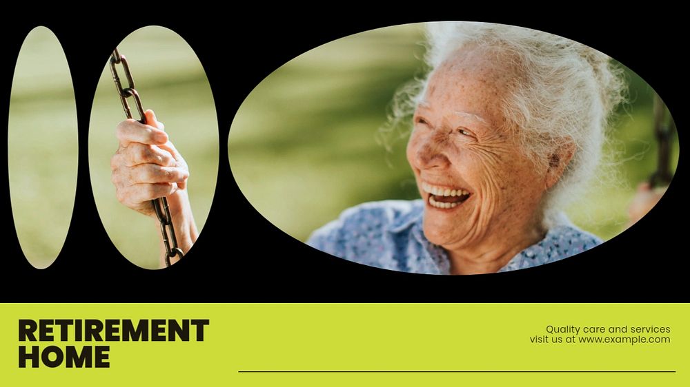 Retirement home blog banner template, editable text & design