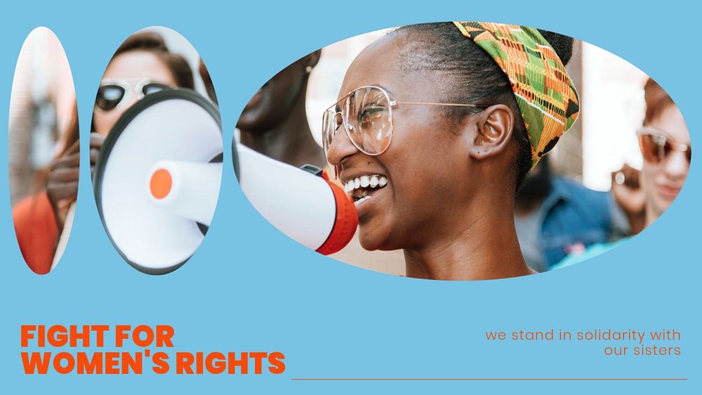 Women's rights blog banner template, editable text & design