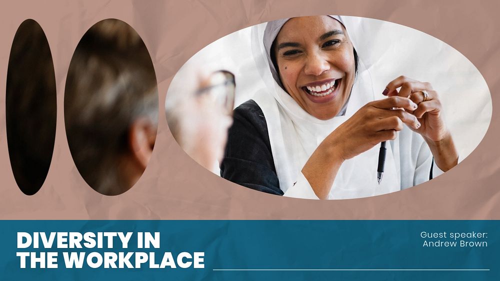 Diversity in workplace blog banner template, editable text & design