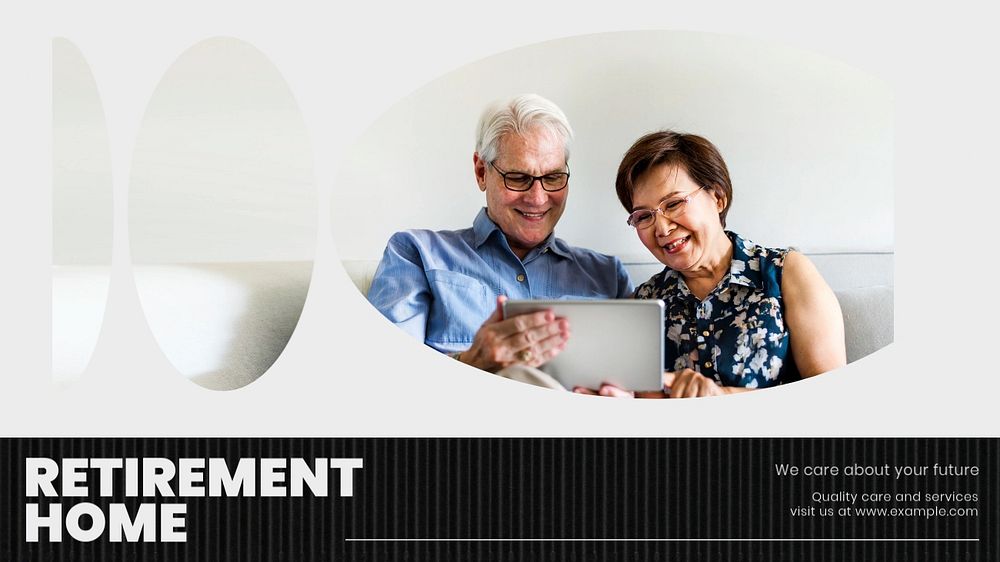 Retirement home blog banner template, editable text & design