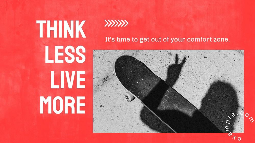 Think less, live more blog banner template, editable text & design