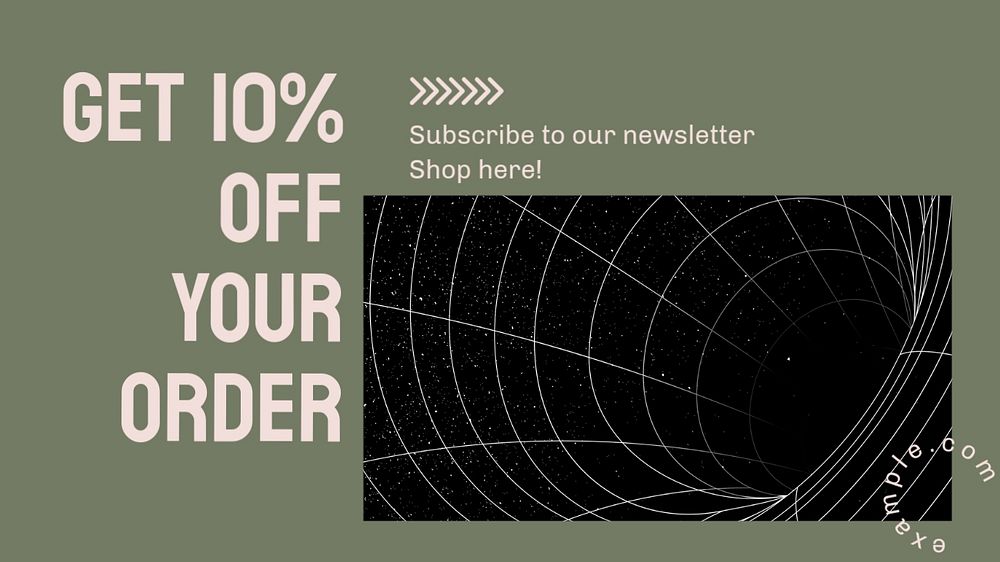 Newsletter discount blog banner template, editable text & design