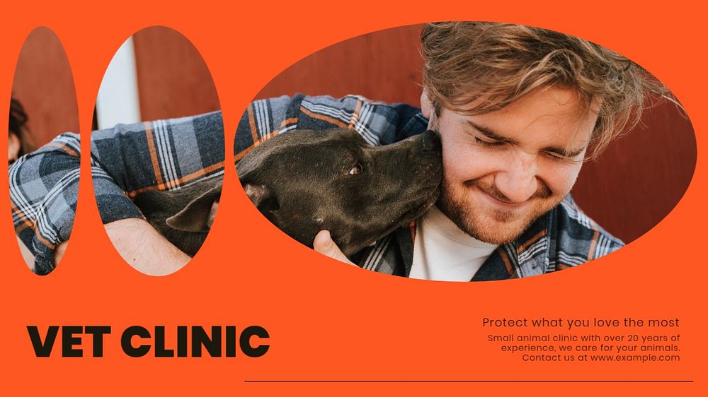 Vet clinic blog banner template, editable text & design